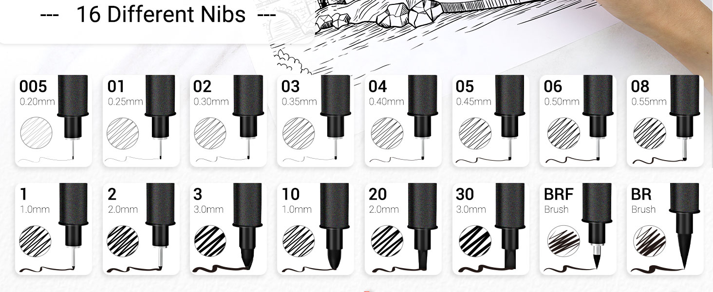 16 Assorted Nib