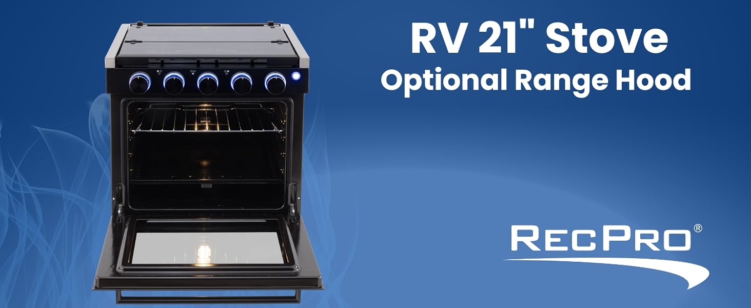 RV 21 inch stove with optional range hood. 