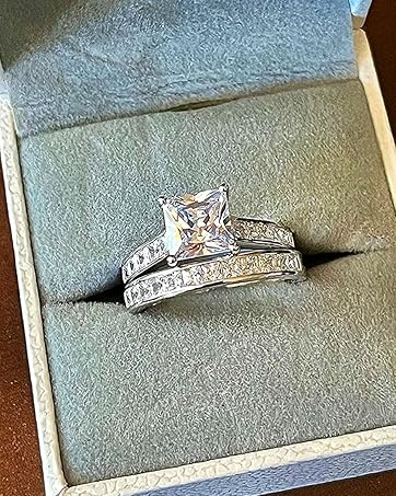 sheloves jewellery wedding engagement ring set for women 925 sterling silver cubic zirconia cz gift