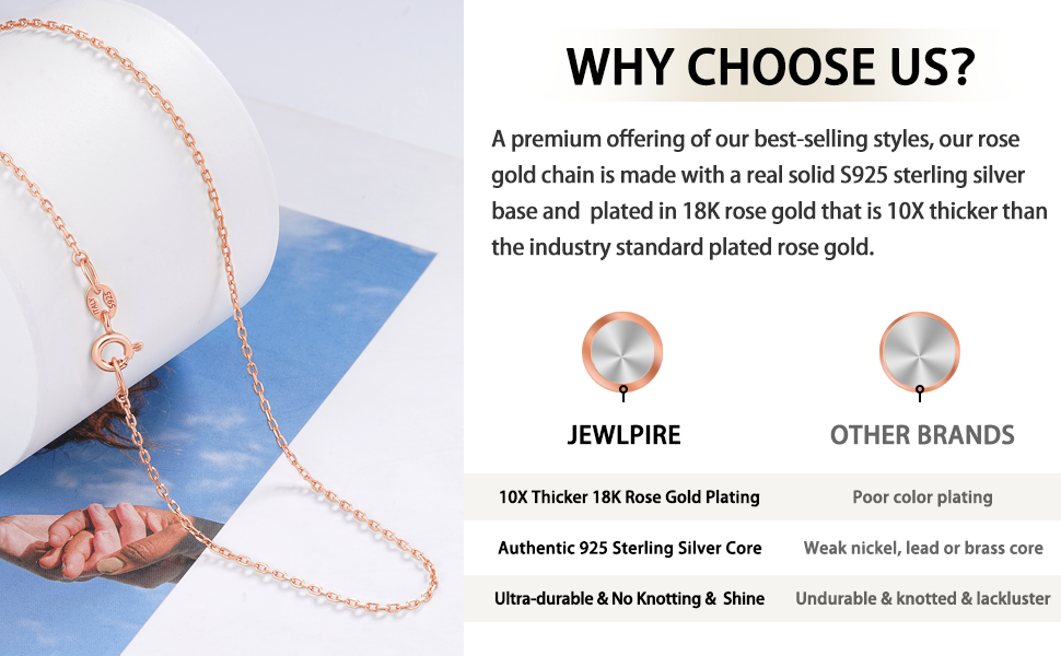 rose gold chain silver chain