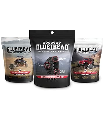 GlueTread complete ful size sidewall sidewall puncture tire repair kit emergency overlanding gear