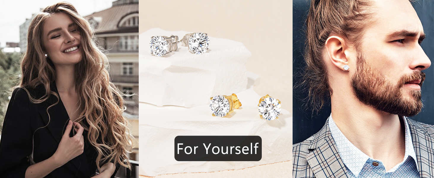 Moissanite earrings for men and women