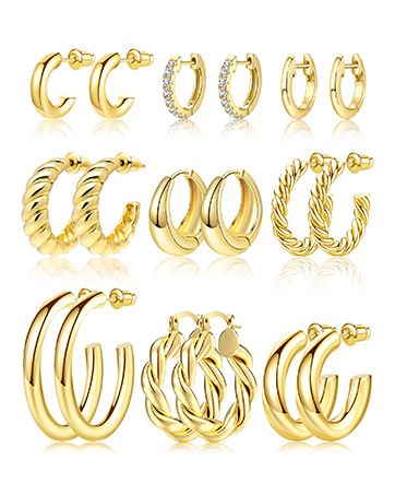 Adoyi gold hoop earrings set