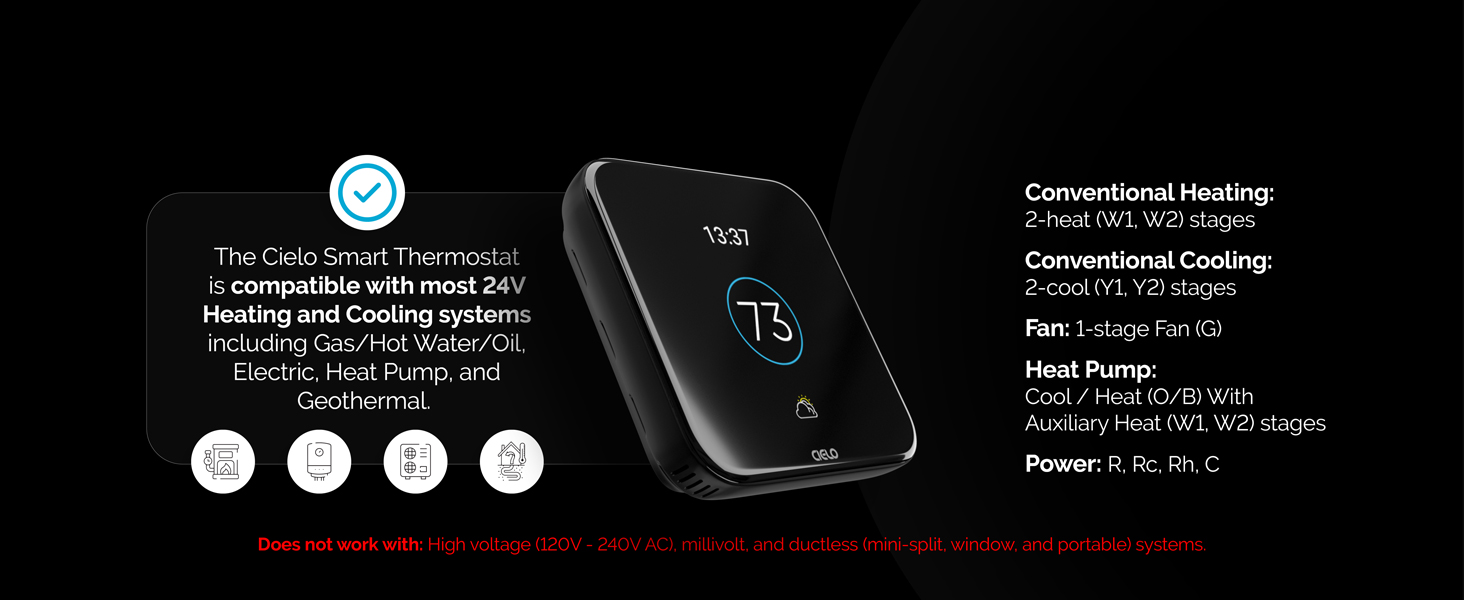 cielo smart thermostat compatibility