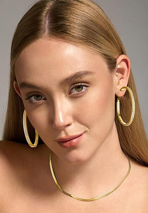 compare different items-rhinestone hoop earrings