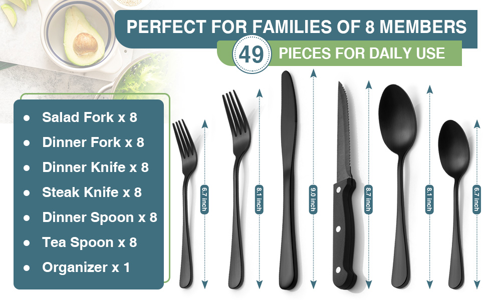 flatware set for 8