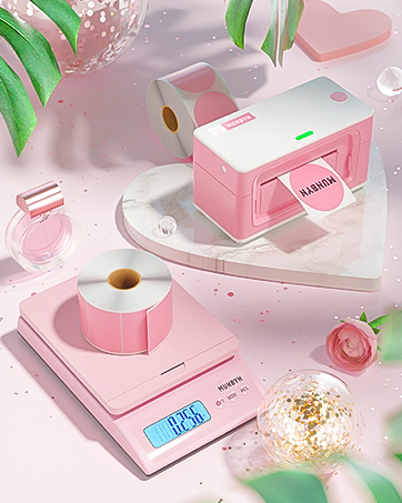 pink label printer scale
