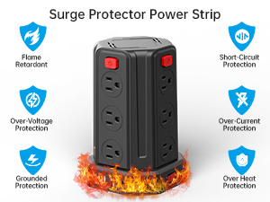 Power Strip Surge Protector, 16.4 Ft Extension Cord with 12 AC Multiple Outlets 4 USB (1 USB C)