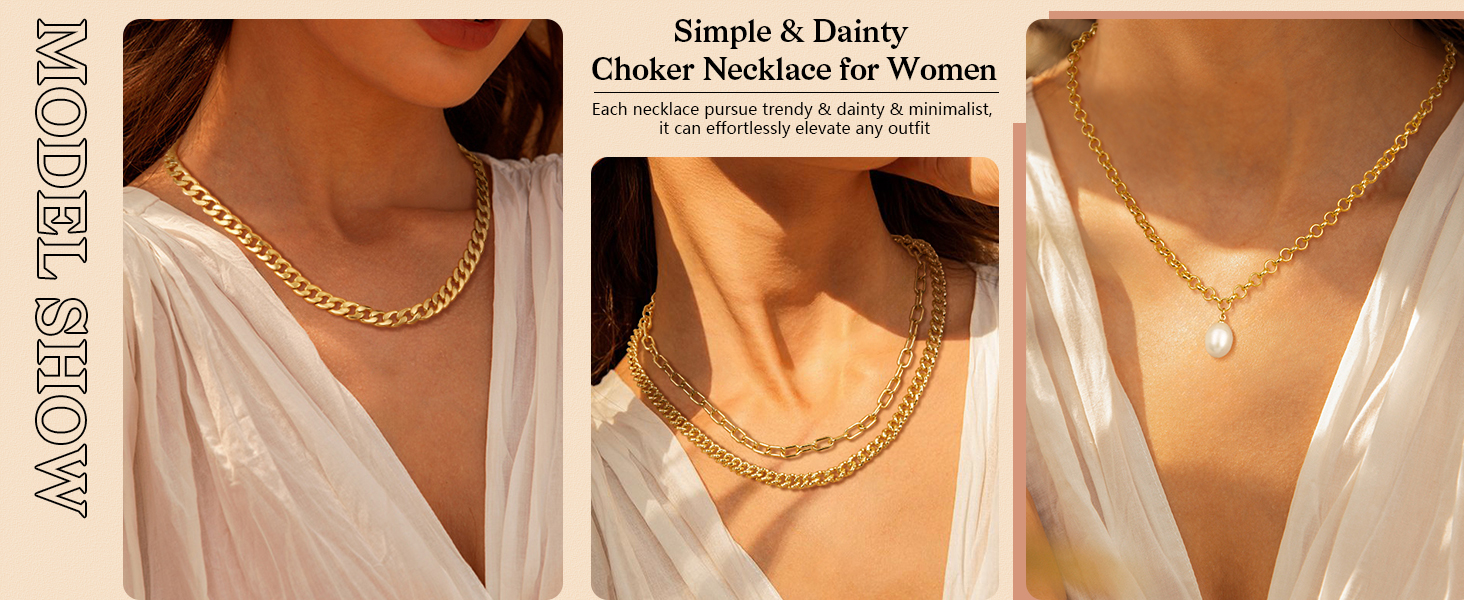 gold necklace for women chunky gold necklace