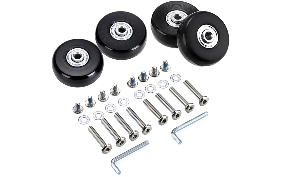 black luggage replacement wheels