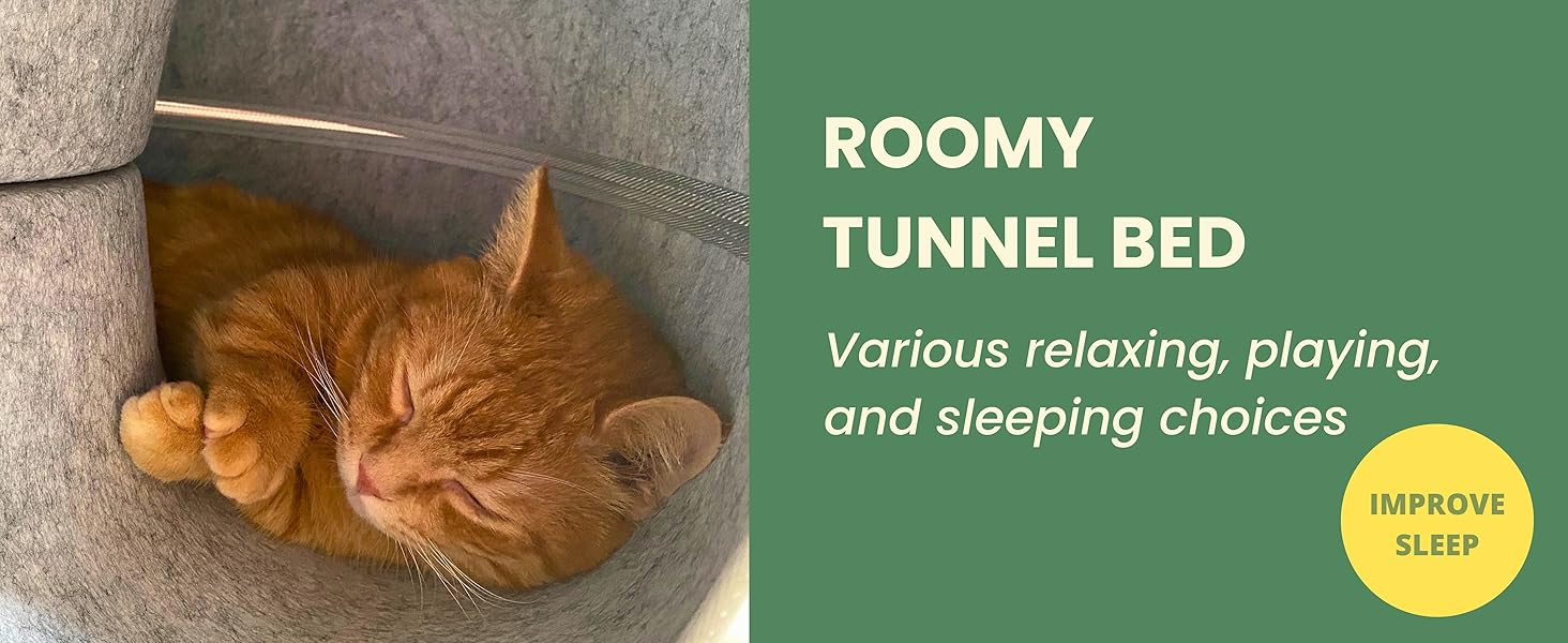 Roomy Tunnel Cat Bed from Cattasaurus Peekaboo Cat Cave