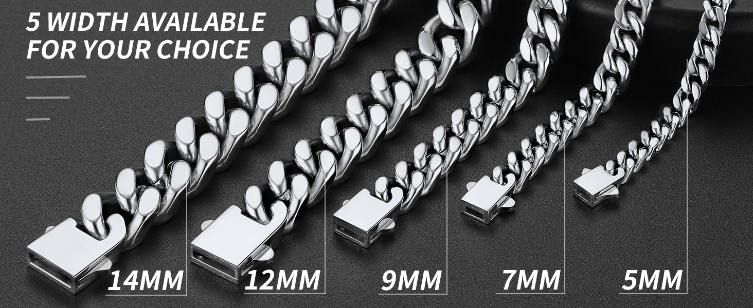 stainless steel cuban men chain necklace