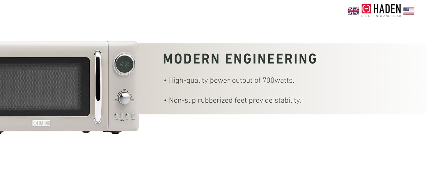 Haden 700 Watt 0.7 Cubic Foot Microwave Oven with Digital Controls, Putty/Chrome