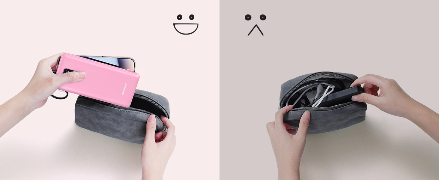 Go out without being tied by the bulky charger
