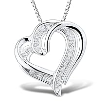 sterling silver diamond heart