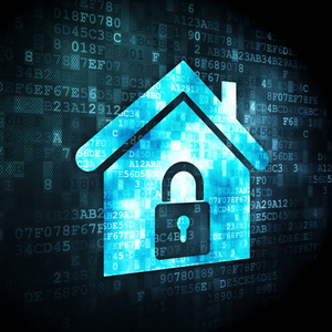Digital matrix house with padlock
