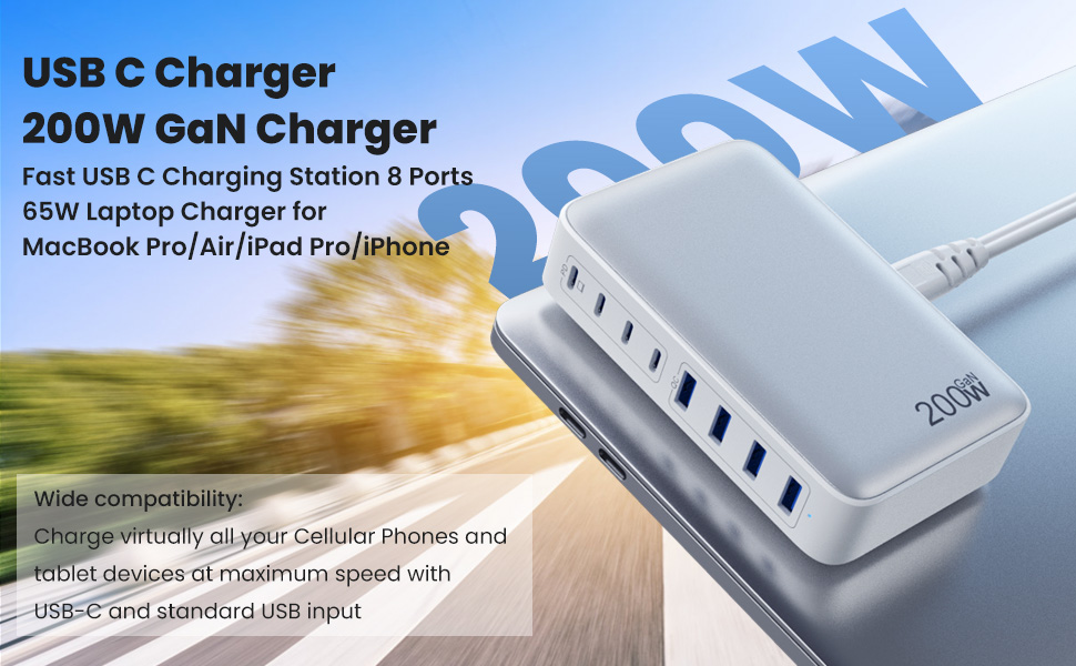 USB C Charger 200W USB C Charger Block