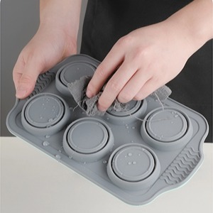 Non-Stick Steel 6 Cup Muffin Pan with Silicone Handles