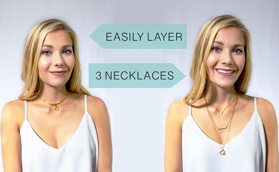 Easily layer three necklaces 