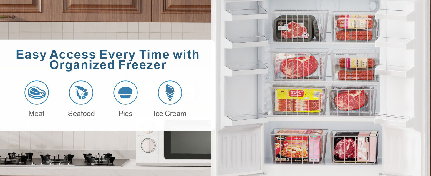metal freezer organizer bins