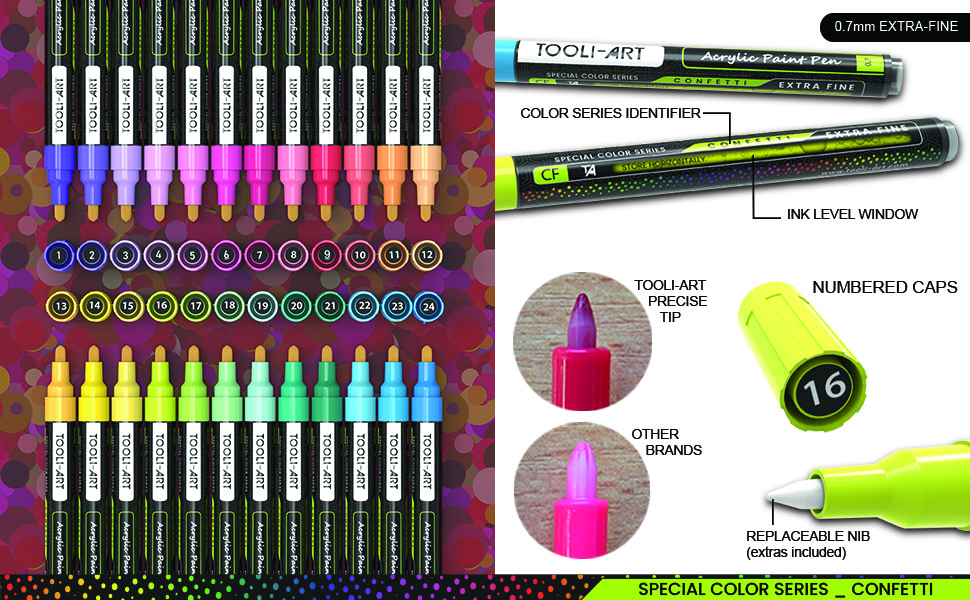 Replaceable nib extra fine tip  waterbased quick drying opaque paint multi surface