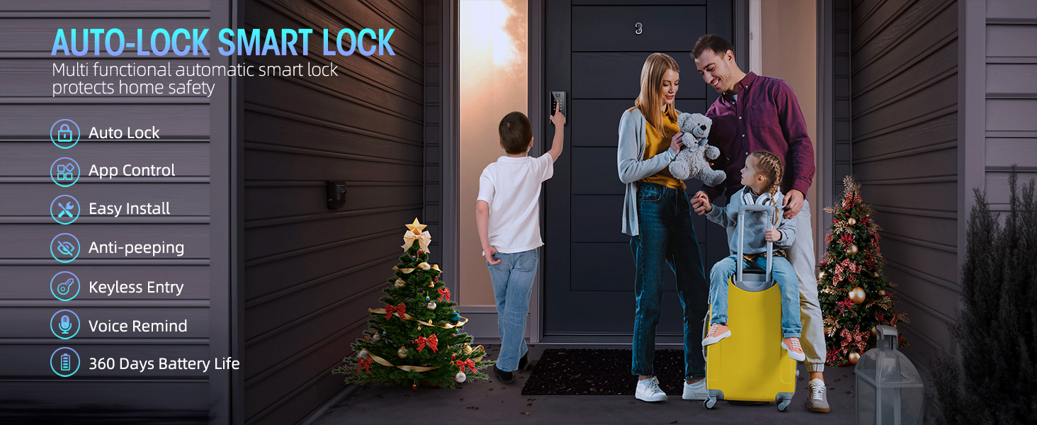 smart lock smart home door lock keyless entry door lock door locks for front door