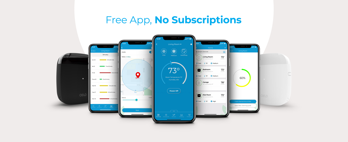 Cielo Breez Lite can be controlled via free iOS or Android app