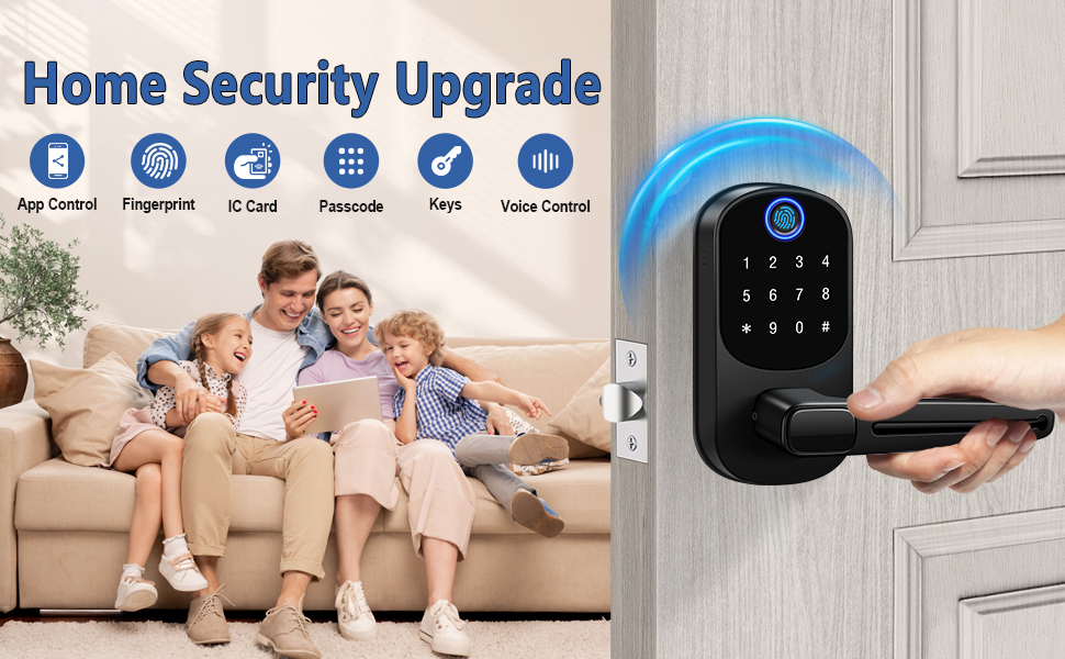 keypad door lock with handle