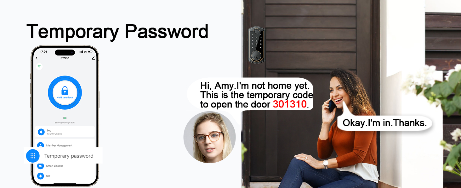 Keyless Entry Door Lock , Smart Fingerprint Door Lock for Front Door