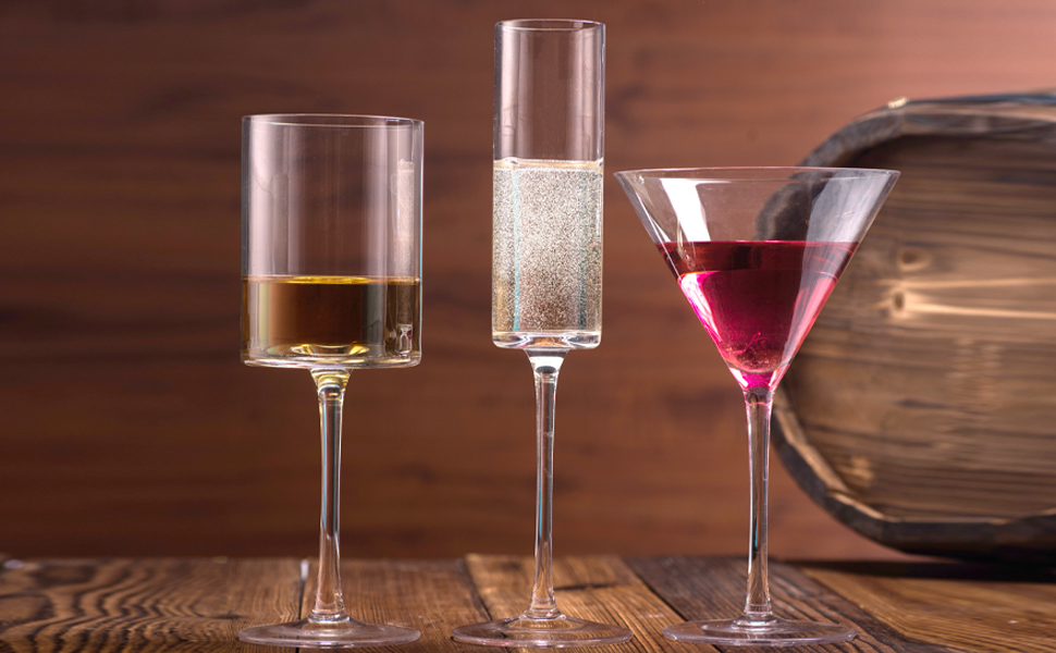 Square wine glasses