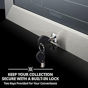 wine cooler with lock