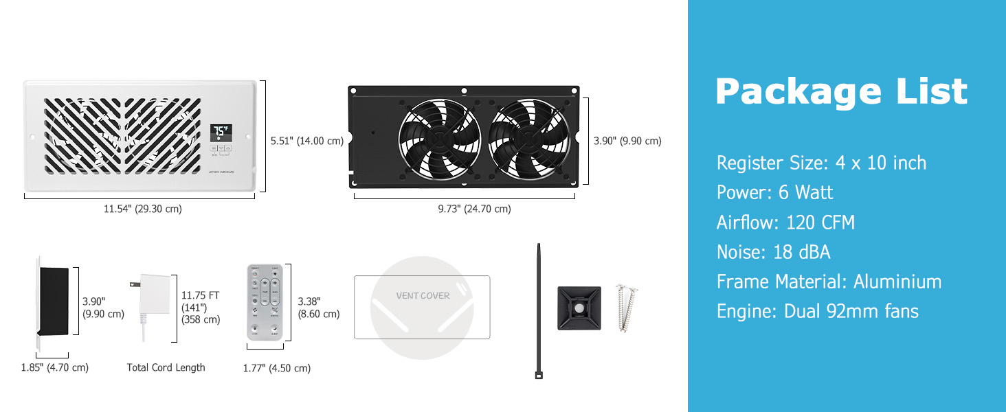 ATOM NEXUS Register Booster Fan