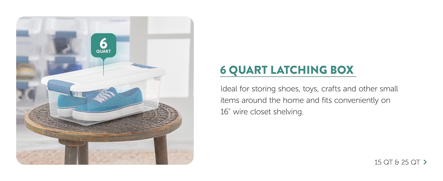 6 quart latching box.