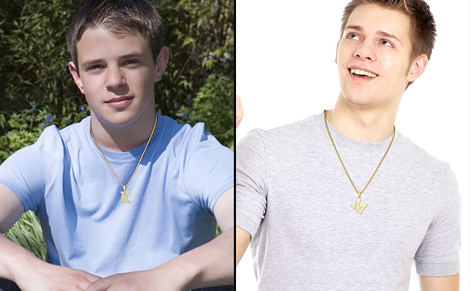 Initial Necklace for Men
