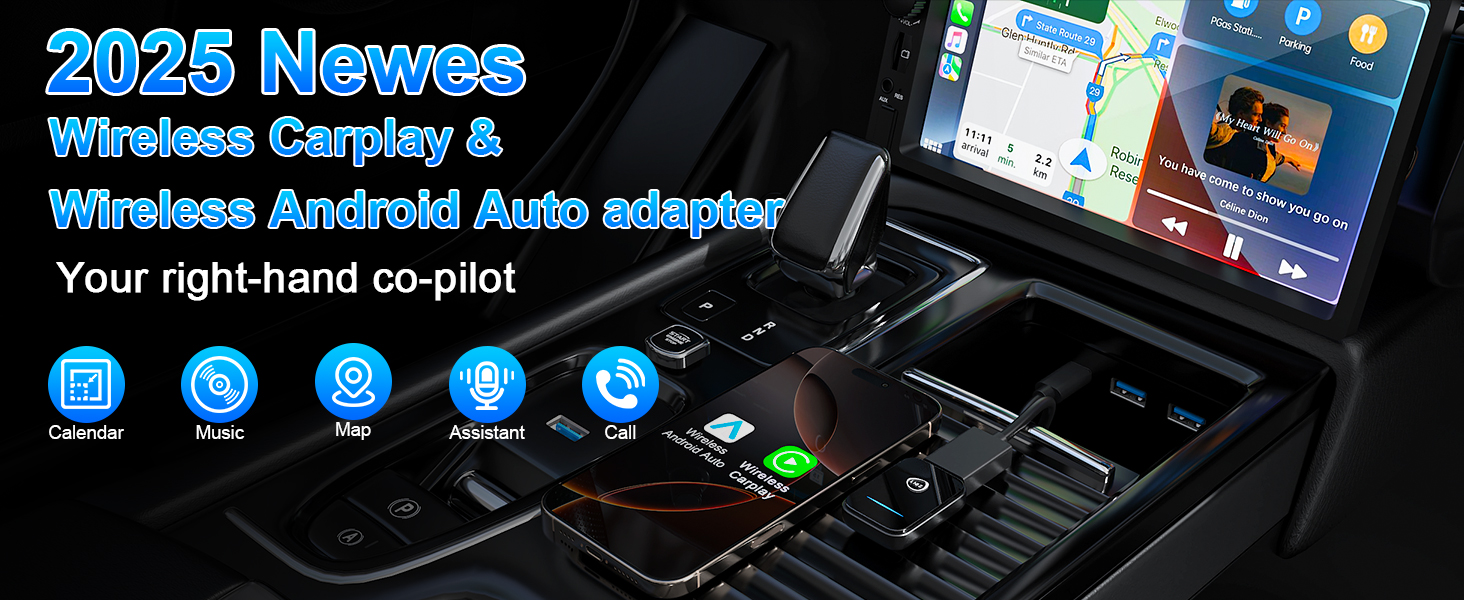3 in 1 Wireless Carplay Adapter, Wireless Carplay and Android Auto Adapter