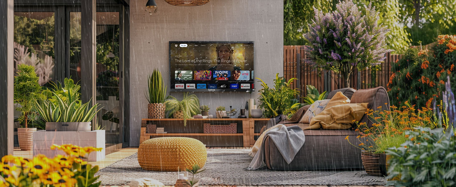 1000 nits partial sun outdoor tv suitable for outdoor sheltered areas