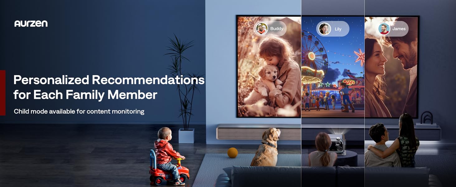Aurzen BOOM mini 4-in-1 Smart Projector Built-in Google TV