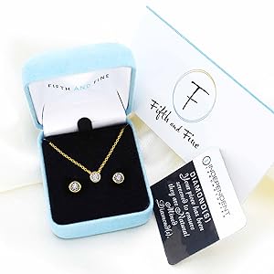 yellow gold bezel set studs earring gold jewelry k14 gold necklace