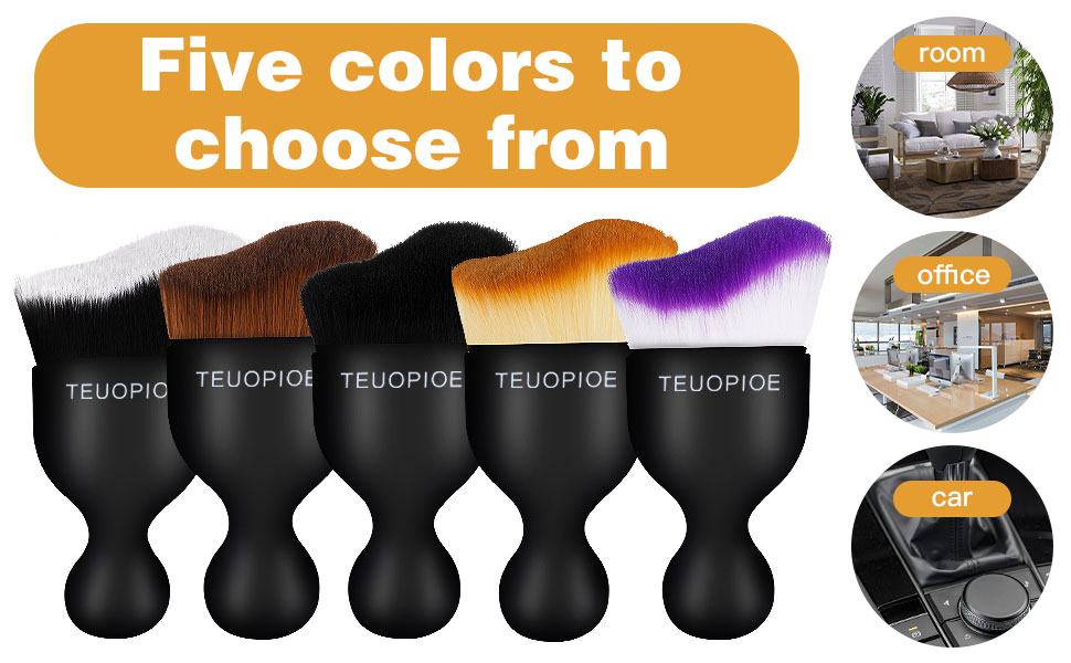 Car interior dust removal tool, 5 colors white peak, black, bronze, purple, brown 