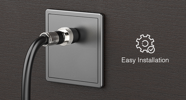 BlueRigger easy to install flexible wire cable long metal twist lock installation quick black
