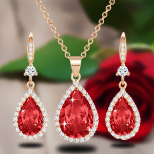 Rose Gold Plated Necklaces And Earrings Sets