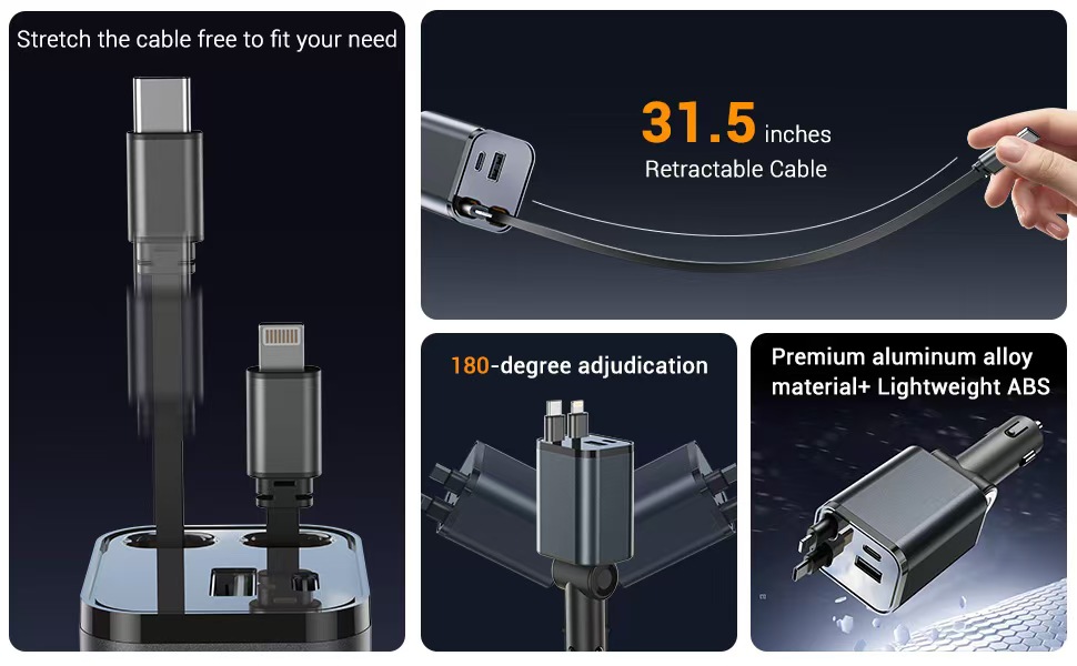 retractable phone charger for car