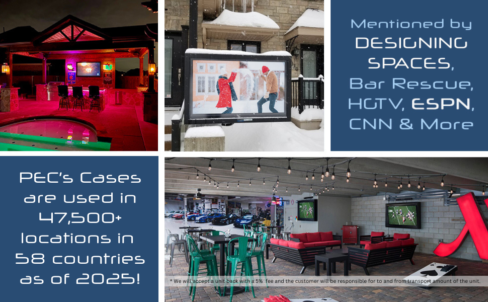 The TV Shield PRO outdoor TV enclosure, outdoor digital signage enclosure, outdoor display cabinet