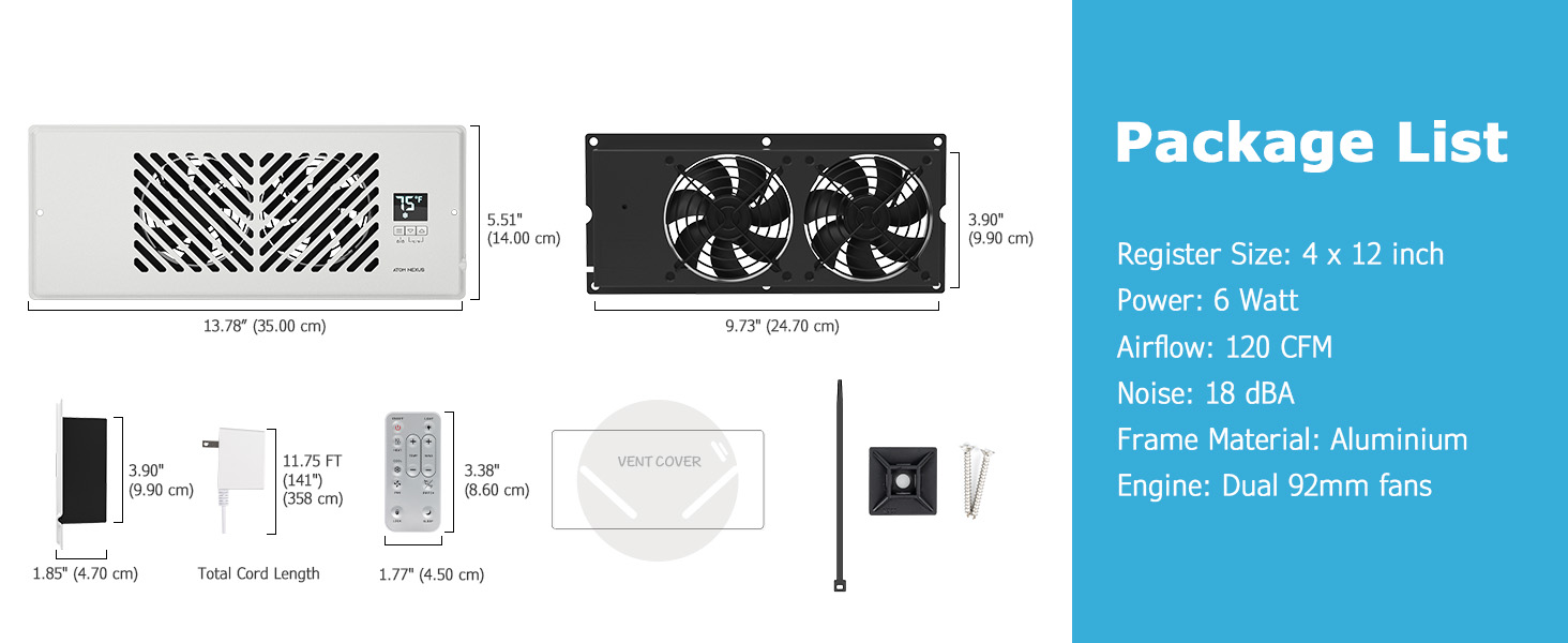 ATOM NEXUS Register Booster Fan