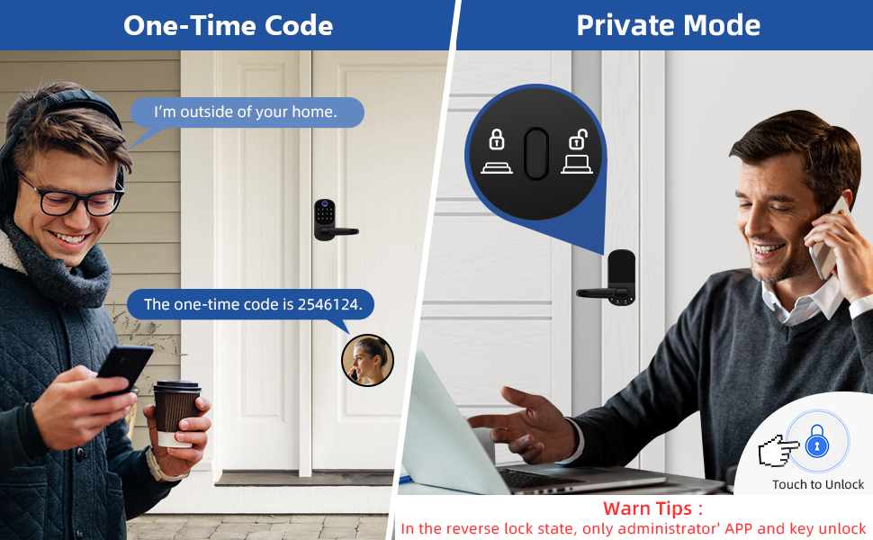 Keyless door lock with handle