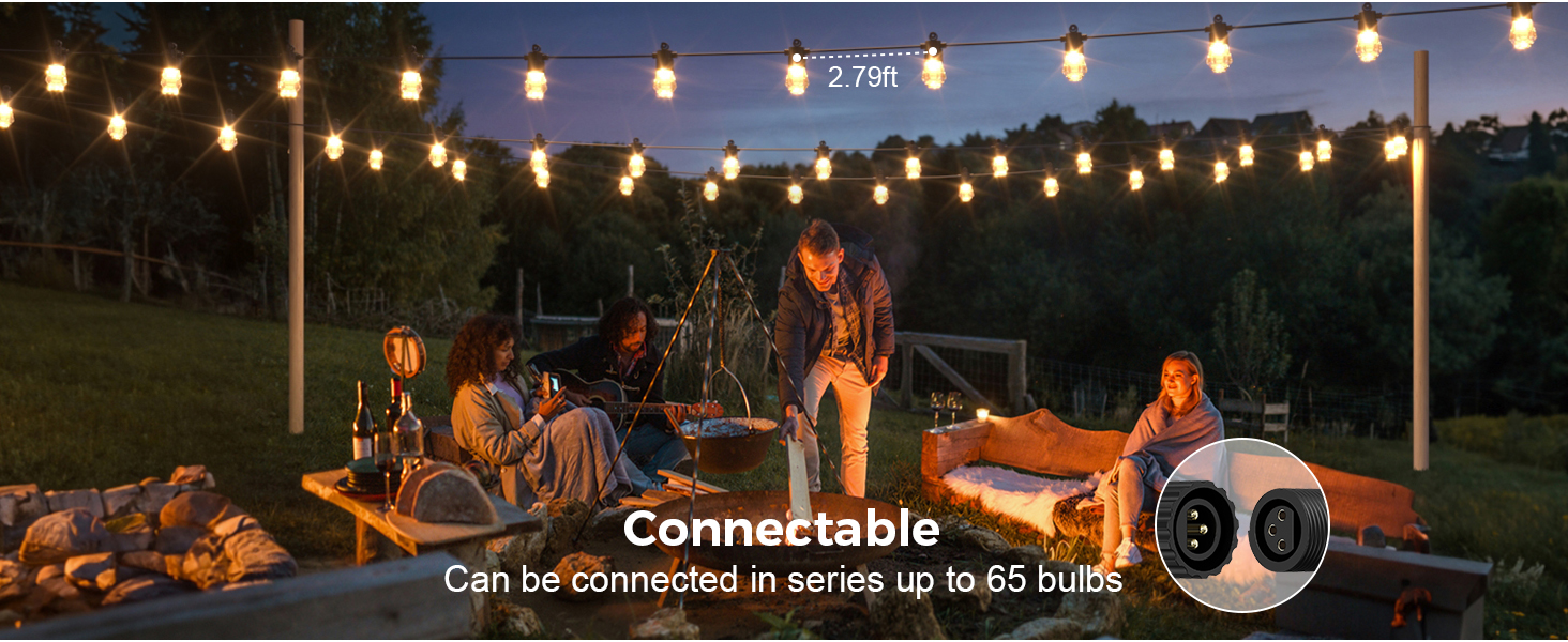 connectable 48ft outdoor patio lights