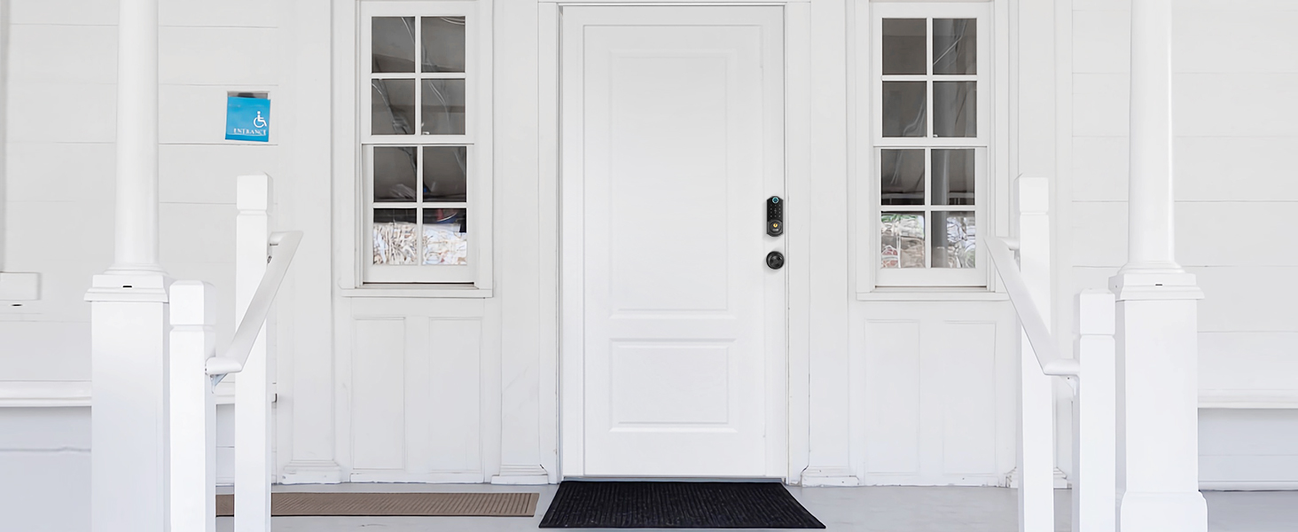Keyless entry door lock with handle set