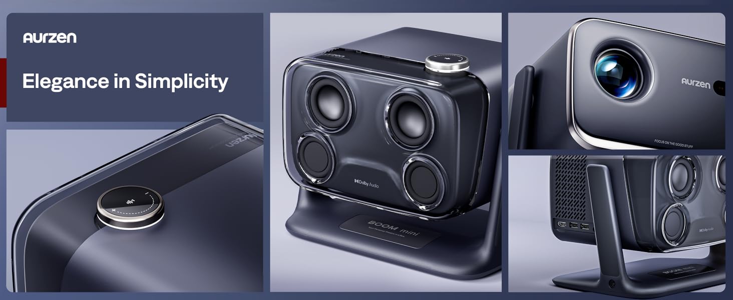 Aurzen BOOM mini 4-in-1 Smart Projector Built-in Google TV