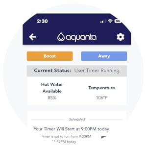 Aquanta water heating schedules
