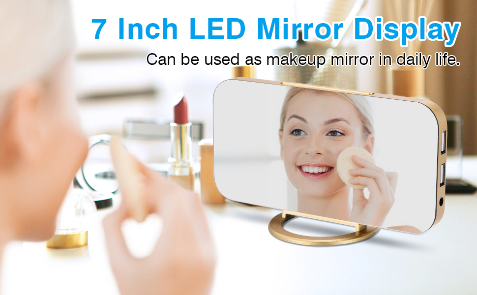 LED and Mirror Digital Clocks Large Display gold 